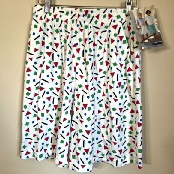 NWT Vintage Catalina Knit Shorts Women’s Large White Multi High Rise Geometric - Picture 1 of 16